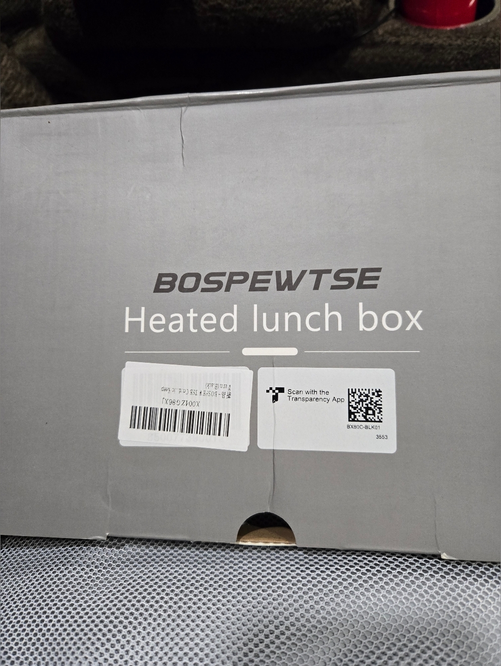 BOSPEWTSE Heated Lunch Box - Gray
